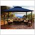 11 x 14 ft. Soft Top Gazebo with Mosquito Netting and Privacy Panels (Navy Canopy)