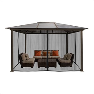 Madrid 10 x 13 ft. Hard Top Gazebo with Mosquito Netting