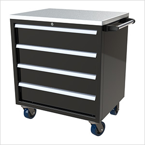 4-Drawer Black Aluminum Toolbox