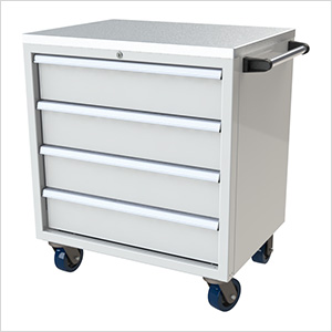 4-Drawer White Aluminum Toolbox