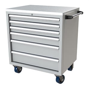 6-Drawer Light Grey Aluminum Tool Cabinet