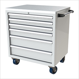 6-Drawer White Aluminum Tool Cabinet