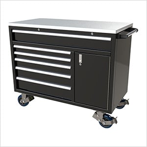 6-Drawer / 1-Door Black Aluminum Tool Cabinet