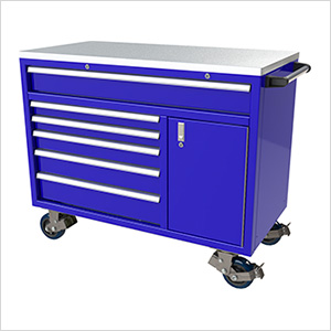 6-Drawer / 1-Door Blue Aluminum Tool Cabinet