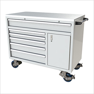 6-Drawer / 1-Door White Aluminum Tool Cabinet