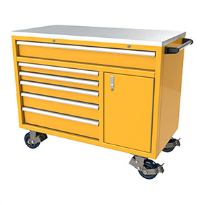 6-Drawer / 1-Door Yellow Aluminum Tool Cabinet