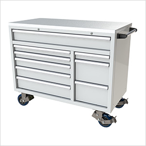 9-Drawer White Aluminum Toolbox