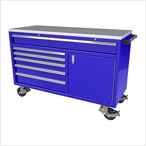 6-Drawer / 1-Door Blue Aluminum Tool Chest