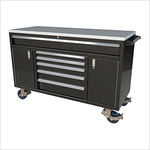 6-Drawer / 2-Door Black Aluminum Toolbox