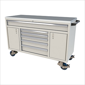 6-Drawer / 2-Door Light Grey Aluminum Toolbox