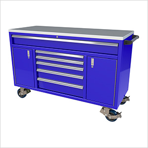 6-Drawer / 2-Door Blue Aluminum Toolbox