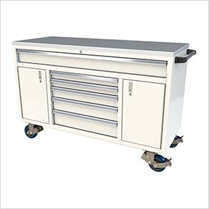 6-Drawer / 2-Door White Aluminum Toolbox