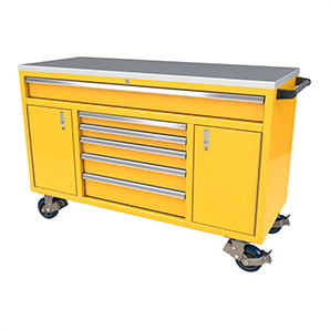 6-Drawer / 2-Door Yellow Aluminum Toolbox