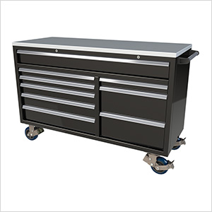 9-Drawer Black Aluminum Tool Cabinet