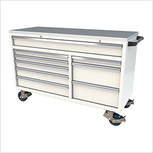 9-Drawer White Aluminum Tool Cabinet