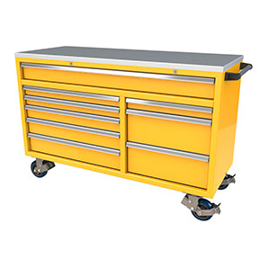9-Drawer Yellow Aluminum Tool Cabinet