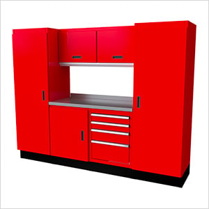 Select Series 7-Piece Aluminum Garage Cabinet Set (Red)