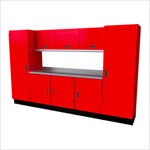 Select Series 9-Piece Aluminum Garage Cabinet Set (Red)