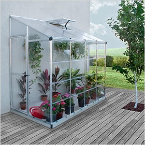 Hybrid Lean-To 4' x 8' Greenhouse (Silver)