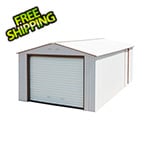 DuraMax Imperial 12' x 26' Metal Garage (White / Brown)