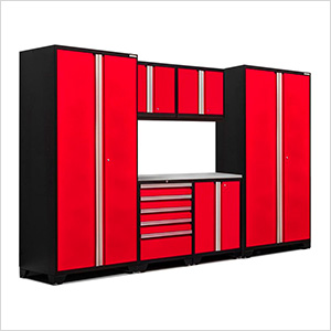 PRO Series 3.0 Red 7-Piece Set with Stainless Steel Top and LED Lights