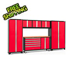 NewAge Garage Cabinets BOLD Red 6-Piece Project Center Set with Bamboo Top