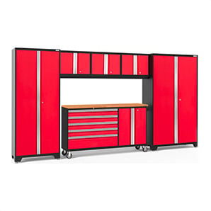 BOLD 3.0 Red 6-Piece Project Center Set with Bamboo Top and LED Lights
