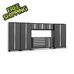 NewAge Garage Cabinets BOLD Grey 7-Piece Project Center Set with Stainless Steel Top and LED Lights