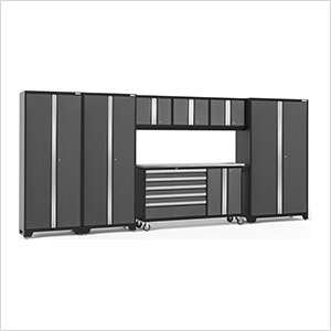 BOLD Grey 7-Piece Project Center Set with Stainless Steel Top and LED Lights