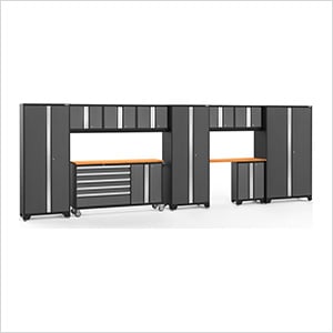 BOLD Grey 11-Piece Project Center Set with Bamboo Top