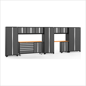 BOLD 3.0 Grey 11-Piece Project Center Set with Bamboo Top and LED Lights