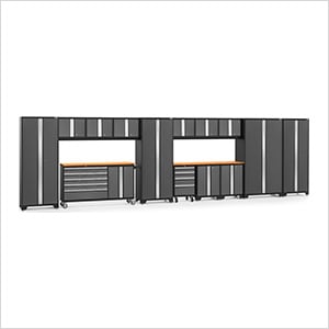 BOLD Grey 15-Piece Project Center Set with Bamboo Top