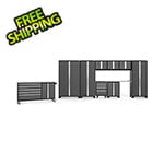 NewAge Garage Cabinets BOLD 3.0 Grey 10-Piece Project Center Set with Stainless Steel Top
