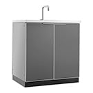 NewAge Outdoor Kitchens Aluminum Slate Grey 2-Door Sink Cabinet