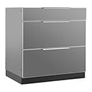 NewAge Outdoor Kitchens Aluminum Slate Grey 3-Drawer Base Cabinet