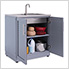 Aluminum Coastal Grey 2-Door Sink Cabinet