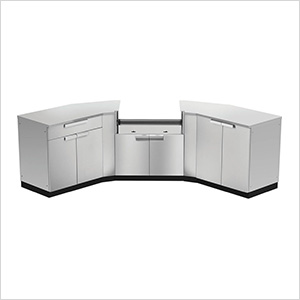 Stainless Steel 7-Piece Outdoor Kitchen Set with Countertops