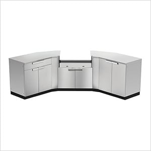 Stainless Steel 7-Piece Outdoor Kitchen Set with Countertops and Covers