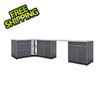 NewAge Outdoor Kitchens Aluminum Slate 6-Piece Outdoor Kitchen Set with Countertops and Covers