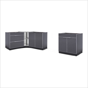 Aluminum Slate 4-Piece Outdoor Kitchen Set