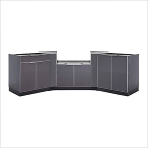 Aluminum Slate 5-Piece Outdoor Kitchen Set
