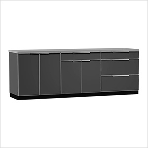 Aluminum Slate 4-Piece Outdoor Kitchen Set with Countertops