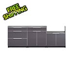 NewAge Outdoor Kitchens Aluminum Slate 4-Piece Outdoor Kitchen Set with Countertops and Covers