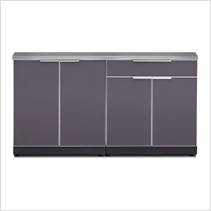 Aluminum Slate 3-Piece Outdoor Kitchen Set with Countertops