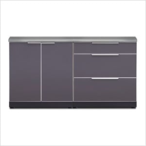 Aluminum Slate 3-Piece Outdoor Kitchen Set with Countertops