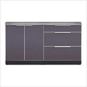 Aluminum Slate 3-Piece Outdoor Kitchen Set with Countertops