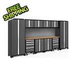 NewAge Garage Cabinets BOLD Series 3.0 Grey 12-Piece Set with Bamboo Top and Backsplash