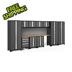 NewAge Garage Cabinets BOLD Series 3.0 Grey 12-Piece Set with Bamboo Top and Backsplash