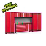 NewAge Garage Cabinets BOLD 3.0 Red 6-Piece Project Center Set with Bamboo Top and Backsplash