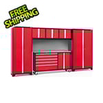 NewAge Garage Cabinets BOLD Red 6-Piece Project Center Set with Stainless Top and Backsplash